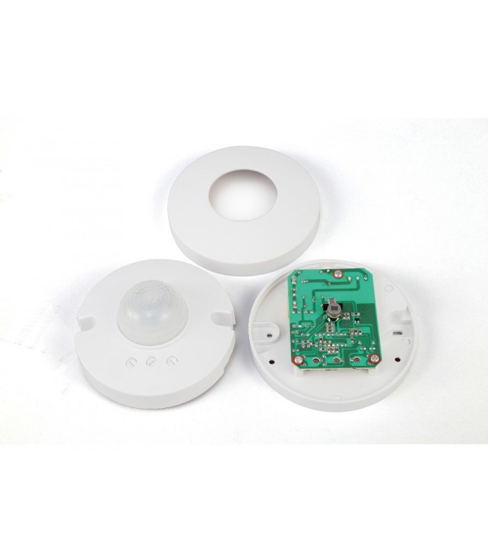 Flush Mounted IP20 6m PIR Detector 360 Deg with Adjustable Time And Lux Level White - 26