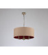 Banyan 3 Light Multi Arm Pendant E14 Antique Brass With 50cm x 20cm Dual Faux Silk Shade Antique Gold/Ruby-11
