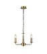 Banyan 3 Light Multi Arm Pendant E14 Antique Brass With 50cm x 20cm Dual Faux Silk Shade Black/Green Olive-7