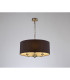 Banyan 3 Light Multi Arm Pendant E14 Antique Brass With 50cm x 20cm Faux Silk Shade Black/White Laminate-2