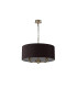 Banyan 3 Light Multi Arm Pendant E14 Antique Brass With 50cm x 20cm Faux Silk Shade Black/White Laminate-4