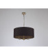 Banyan 3 Light Multi Arm Pendant E14 Antique Brass With 50cm x 20cm Dual Faux Silk Shade Black/Green Olive-11