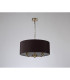 Banyan 3 Light Multi Arm Pendant E14 Antique Brass With 50cm x 20cm Faux Silk Shade Black/White Laminate-11