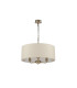 Banyan 3 Light Multi Arm Pendant E14 Antique Brass With 50cm x 20cm Faux Silk Shade Ivory Pearl/White Laminate-4