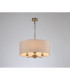 Banyan 3 Light Multi Arm Pendant E14 Antique Brass With 50cm x 20cm Dual Faux Silk Shade Nude Beige/Moonlight-2