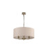 Banyan 3 Light Multi Arm Pendant E14 Antique Brass With 50cm x 20cm Dual Faux Silk Shade Nude Beige/Moonlight-4