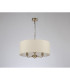 Banyan 3 Light Multi Arm Pendant E14 Antique Brass With 50cm x 20cm Faux Silk Shade Ivory Pearl/White Laminate-11
