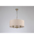 Banyan 3 Light Multi Arm Pendant E14 Antique Brass With 50cm x 20cm Dual Faux Silk Shade Nude Beige/Moonlight-11