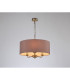 Banyan 3 Light Multi Arm Pendant E14 Antique Brass With 50cm x 20cm Dual Faux Silk Shade Taupe/Halo Gold-2