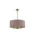 Banyan 3 Light Multi Arm Pendant E14 Antique Brass With 50cm x 20cm Dual Faux Silk Shade Taupe/Halo Gold-4