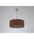 Banyan 3 Light Multi Arm Pendant E14 Antique Brass With 50cm x 20cm Dual Faux Silk Shade Raw Cocoa/Grecian Bronze-11