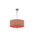 Banyan 3 Light Multi Arm Pendant E14 Satin Nickel With 50cm x 22cm Dual Faux Silk Shade Antique Gold/Ruby-1