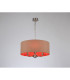 Banyan 3 Light Multi Arm Pendant E14 Satin Nickel With 50cm x 22cm Dual Faux Silk Shade Antique Gold/Ruby-2