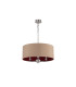 Banyan 3 Light Multi Arm Pendant E14 Satin Nickel With 50cm x 22cm Dual Faux Silk Shade Antique Gold/Ruby-4