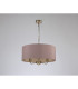 Banyan 3 Light Multi Arm Pendant E14 Antique Brass With 50cm x 20cm Dual Faux Silk Shade Taupe/Halo Gold-11