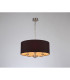Banyan 3 Light Multi Arm Pendant E14 Satin Nickel With 50cm x 22cm Dual Faux Silk Shade Black/Green Olive-2