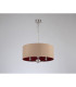 Banyan 3 Light Multi Arm Pendant E14 Satin Nickel With 50cm x 22cm Dual Faux Silk Shade Antique Gold/Ruby-11