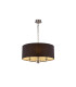 Banyan 3 Light Multi Arm Pendant E14 Satin Nickel With 50cm x 22cm Faux Silk Shade Black/White Laminate-1