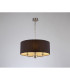 Banyan 3 Light Multi Arm Pendant E14 Satin Nickel With 50cm x 22cm Faux Silk Shade Black/White Laminate-2