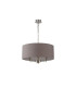 Banyan 3 Light Multi Arm Pendant E14 Satin Nickel With 50cm x 22cm Faux Silk Shade Grey/White Laminate-4