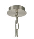 Banyan 3 Light Multi Arm Pendant E14 Satin Nickel With 50cm x 22cm Faux Silk Shade Grey/White Laminate-5