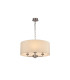 Banyan 3 Light Multi Arm Pendant E14 Satin Nickel With 50cm x 22cm Faux Silk Shade Ivory Pearl/White Laminate-1