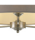 Banyan 3 Light Multi Arm Pendant E14 Satin Nickel With 50cm x 22cm Faux Silk Shade Grey/White Laminate-7