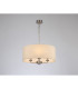 Banyan 3 Light Multi Arm Pendant E14 Satin Nickel With 50cm x 22cm Faux Silk Shade Ivory Pearl/White Laminate-2