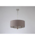 Banyan 3 Light Multi Arm Pendant E14 Satin Nickel With 50cm x 22cm Faux Silk Shade Grey/White Laminate-16