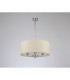 Banyan 3 Light Multi Arm Pendant E14 Satin Nickel With 50cm x 22cm Faux Silk Shade Ivory Pearl/White Laminate-11