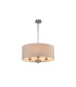 Banyan 3 Light Multi Arm Pendant E14 Satin Nickel With 50cm x 22cm Dual Faux Silk Shade Nude Beige/Moonlight-1