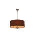 Banyan 3 Light Multi Arm Pendant E14 Satin Nickel With 50cm x 22cm Dual Faux Silk Shade Raw Cocoa/Grecian Bronze-1