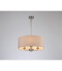 Banyan 3 Light Multi Arm Pendant E14 Satin Nickel With 50cm x 22cm Dual Faux Silk Shade Nude Beige/Moonlight-2