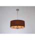 Banyan 3 Light Multi Arm Pendant E14 Satin Nickel With 50cm x 22cm Dual Faux Silk Shade Raw Cocoa/Grecian Bronze-2