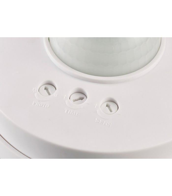 Surface Mounted IP20 6m 360 Deg PIR Sensor with Adjustable Time And Lux Level White - 15