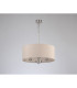 Banyan 3 Light Multi Arm Pendant E14 Satin Nickel With 50cm x 22cm Dual Faux Silk Shade Nude Beige/Moonlight-11