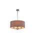 Banyan 3 Light Multi Arm Pendant E14 Satin Nickel With 50cm x 22cm Dual Faux Silk Shade Taupe/Halo Gold-1