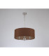 Banyan 3 Light Multi Arm Pendant E14 Satin Nickel With 50cm x 22cm Dual Faux Silk Shade Raw Cocoa/Grecian Bronze-11