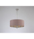 Banyan 3 Light Multi Arm Pendant E14 Satin Nickel With 50cm x 22cm Dual Faux Silk Shade Taupe/Halo Gold-11