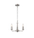 Banyan 3 Light Multi Arm Pendant 1.5m Chain E14 Satin Nickel With 50cm x 20cm Silver Leaf With White Lining Shade-7