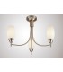 Semi Flush Ceiling 3 Light E14 Satin Nickel, Opal Glass - 2