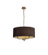 Banyan 3 Light Multi Arm Pendant With 50cm x 20cm Faux Silk Fabric Shade Champagne Gold/Black-1