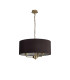 Banyan 3 Light Multi Arm Pendant With 50cm x 20cm Faux Silk Fabric Shade Champagne Gold/Black-4