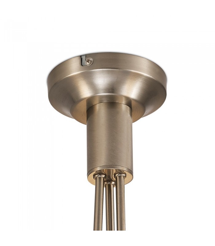 Semi Flush Ceiling 3 Light E14 Satin Nickel, Opal Glass - 6