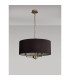 Banyan 3 Light Multi Arm Pendant With 50cm x 20cm Faux Silk Fabric Shade Champagne Gold/Black-11