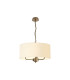 Banyan 3 Light Multi Arm Pendant With 50cm x 20cm Faux Silk Fabric Shade Champagne Gold/Ivory Pearl-1