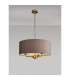 Banyan 3 Light Multi Arm Pendant With 50cm x 20cm Faux Silk Fabric Shade Champagne Gold/Grey-2