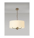 Banyan 3 Light Multi Arm Pendant With 50cm x 20cm Faux Silk Fabric Shade Champagne Gold/Ivory Pearl-2