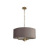 Banyan 3 Light Multi Arm Pendant With 50cm x 20cm Faux Silk Fabric Shade Champagne Gold/Grey-4