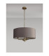 Banyan 3 Light Multi Arm Pendant With 50cm x 20cm Faux Silk Fabric Shade Champagne Gold/Grey-11